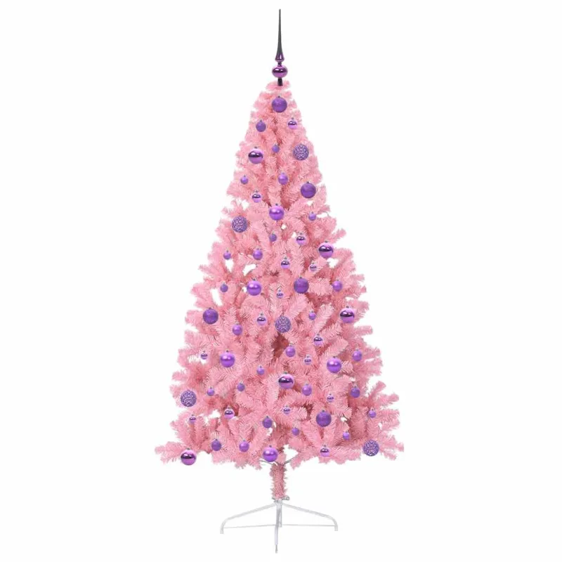 Dirbtinis prieššventinis eglutė su šviesomis Rožinė 180 cm PVC