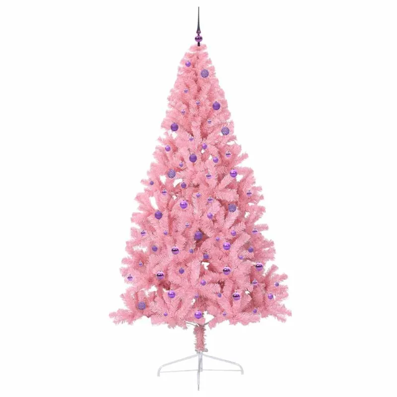 Dirbtinis prieššventinis eglutė su šviesomis Rožinė 240 cm PVC