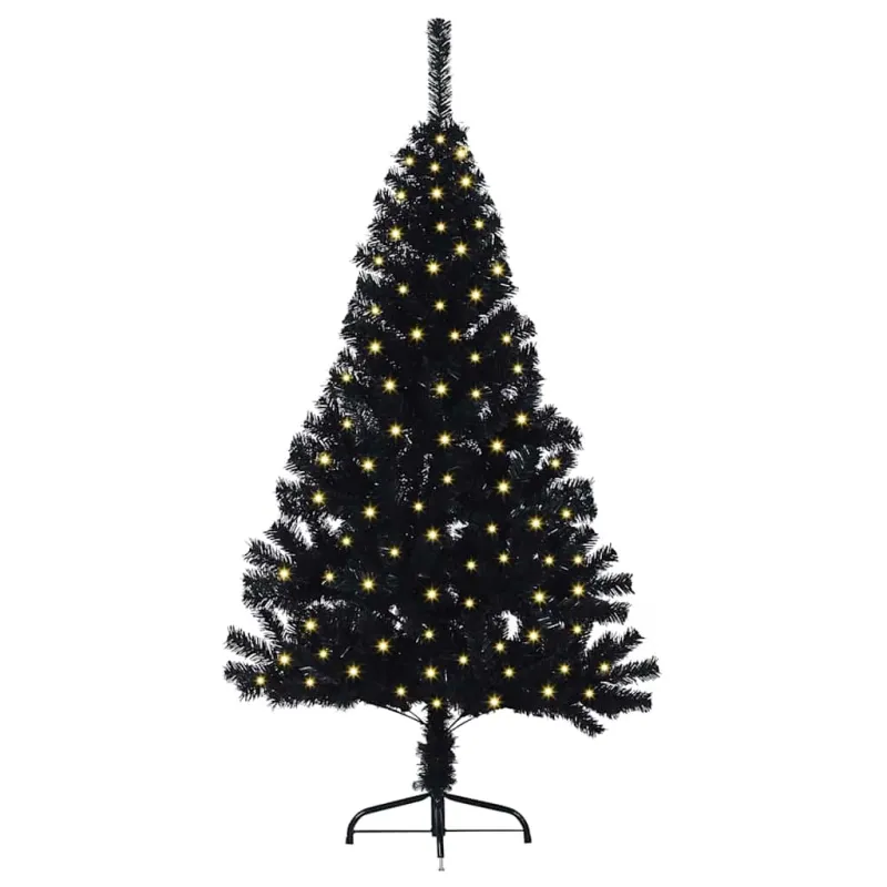 Dirbtinis prieššventinis eglutė su šviesomis Juoda 120 cm PVC