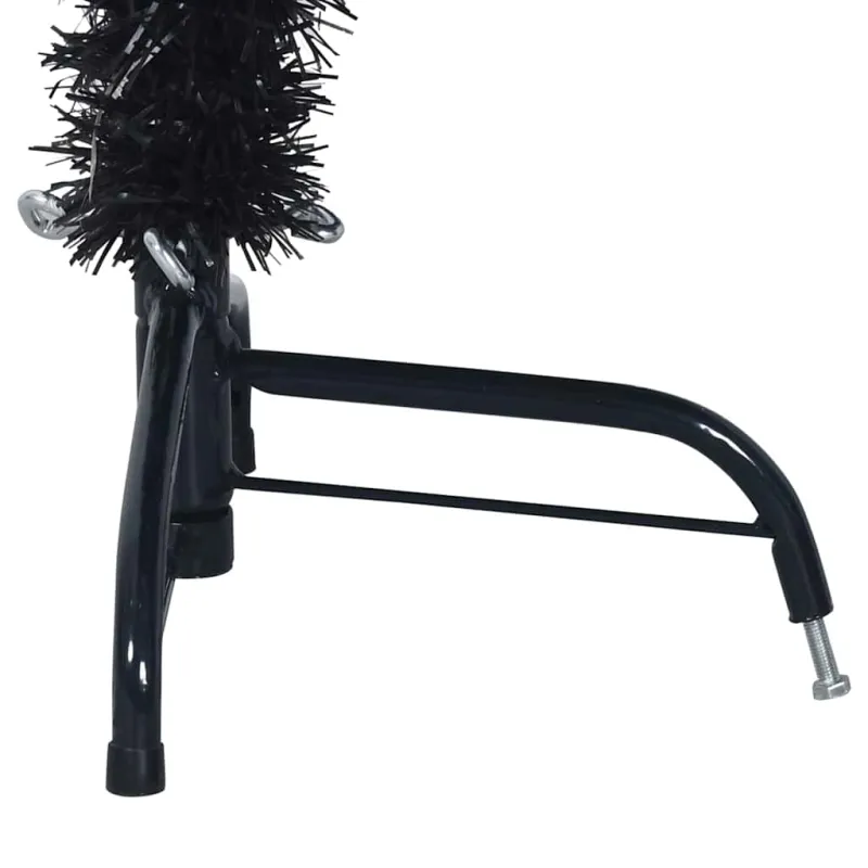 Dirbtinis prieššventinis eglutė su šviesomis Juoda 150 cm PVC