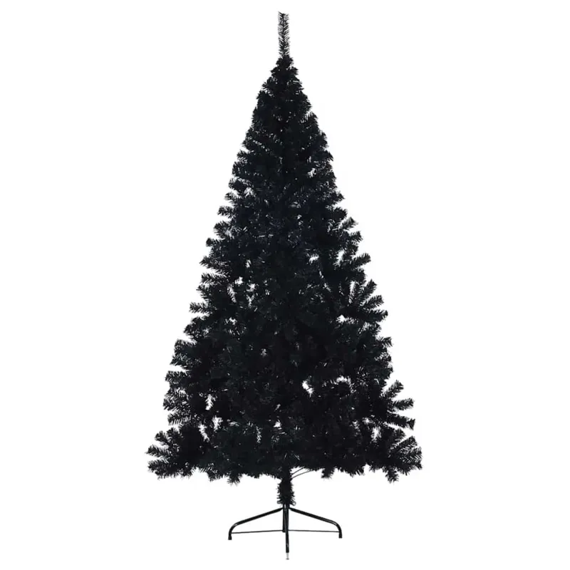 Dirbtinis prieššventinis eglutė su šviesomis Juoda 180 cm PVC