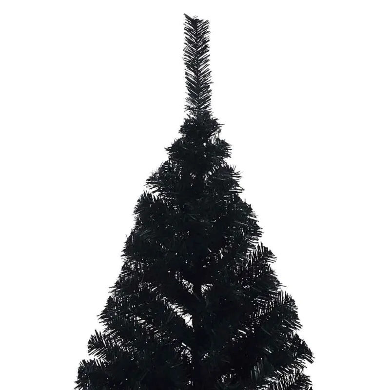 Dirbtinis prieššventinis eglutė su šviesomis Juoda 180 cm PVC