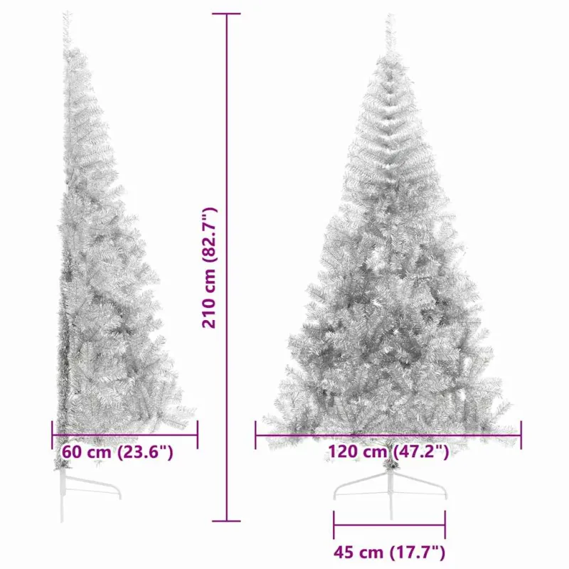Dirbtinis prieššventinis eglutė su šviesomis Sidabro 210 cm PET