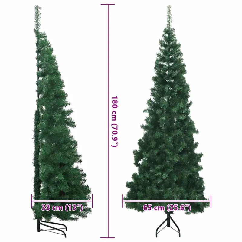 Kampinis dirbtinis Kalėdų medis Žalia 180 cm PVC ir metalas