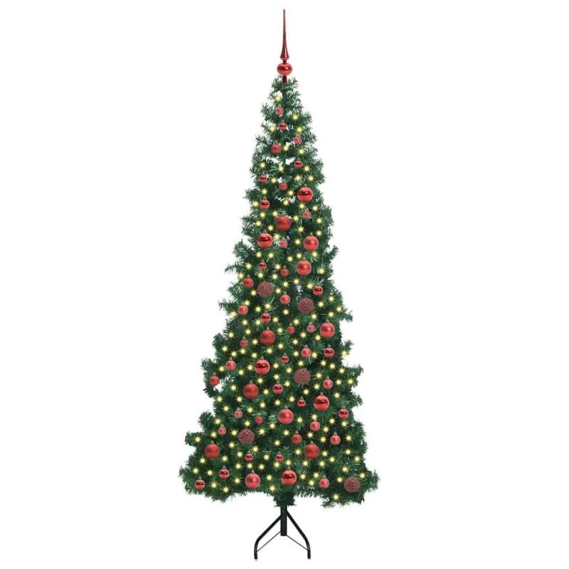Kampinis dirbtinis Kalėdų medis Žalia 180 cm PVC ir metalas