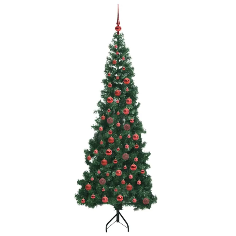 Kampinis dirbtinis Kalėdų medis Žalia 180 cm PVC ir metalas