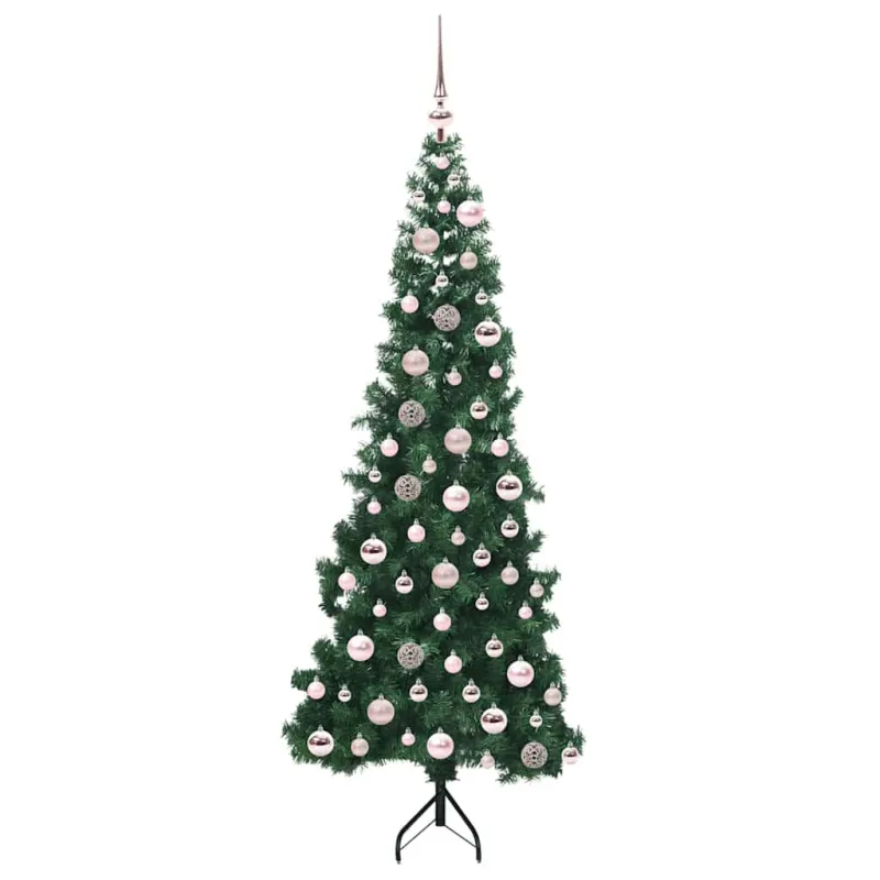Kampinis dirbtinis Kalėdų medis Žalia 180 cm PVC ir metalas