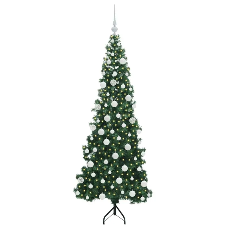 Kampinis dirbtinis Kalėdų medis Žalia 180 cm PVC ir metalas