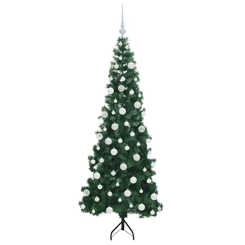 Kampinis dirbtinis Kalėdų medis Žalia 180 cm PVC ir metalas