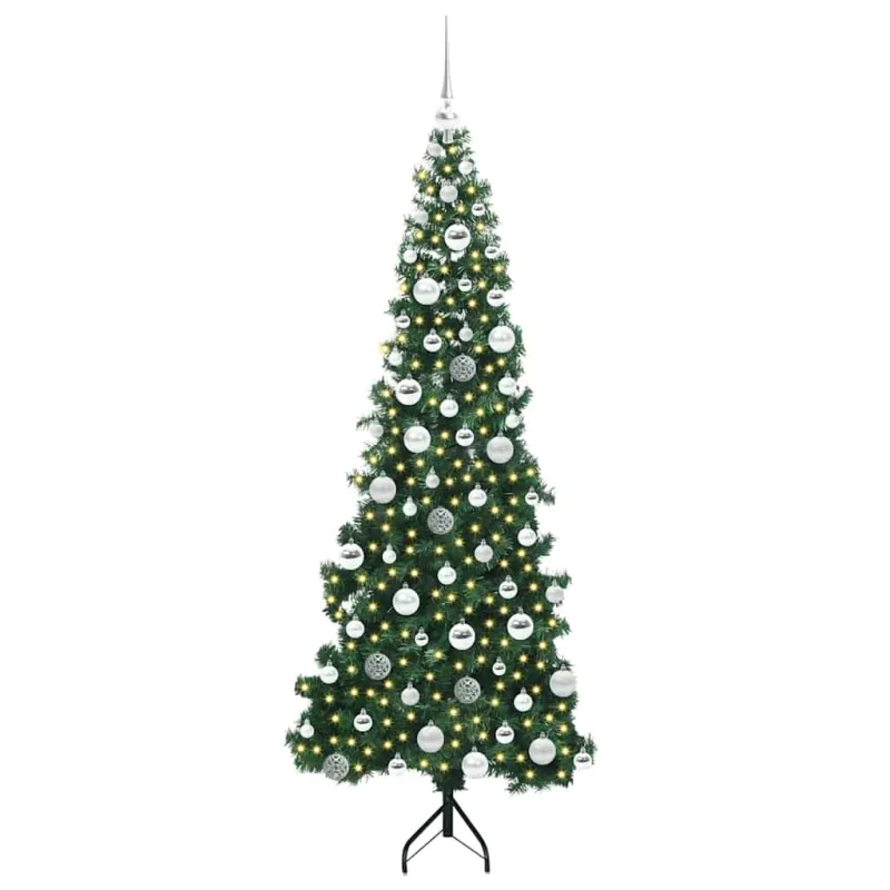 Kampinis dirbtinis Kalėdų medis Žalia 180 cm PVC ir metalas