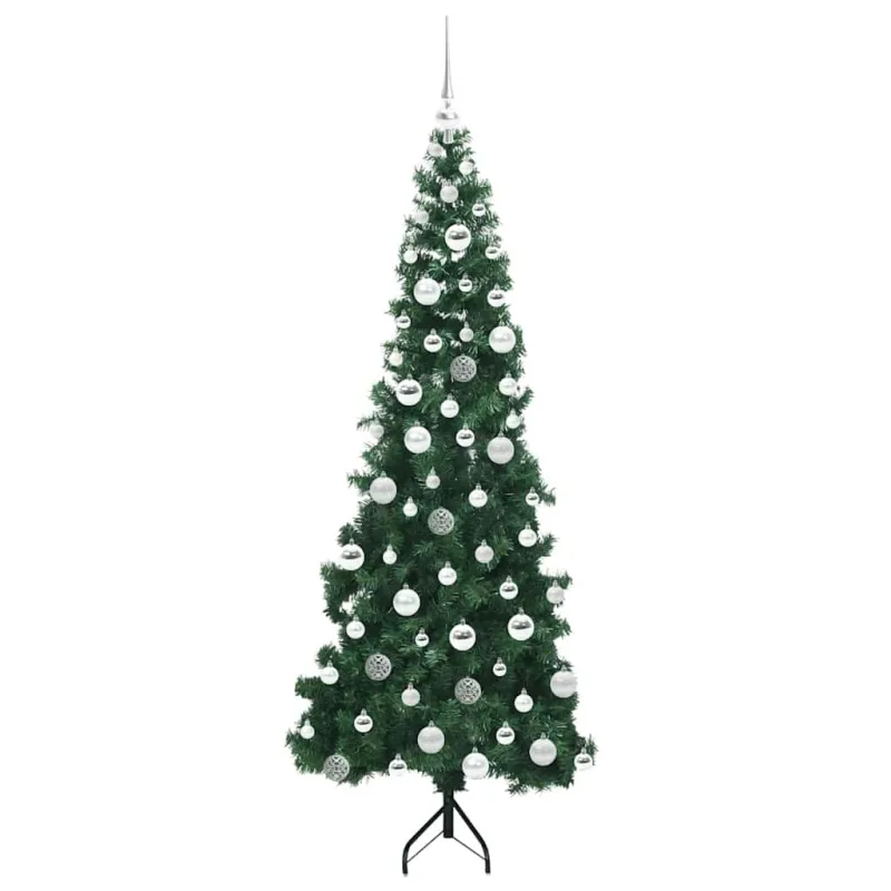 Kampinis dirbtinis Kalėdų medis Žalia 180 cm PVC ir metalas