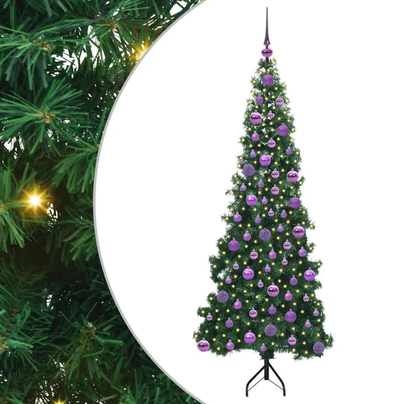 Kampinis dirbtinis Kalėdų medis Žalia 180 cm PVC ir metalas