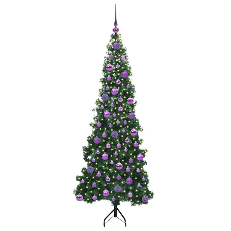 Kampinis dirbtinis Kalėdų medis Žalia 180 cm PVC ir metalas