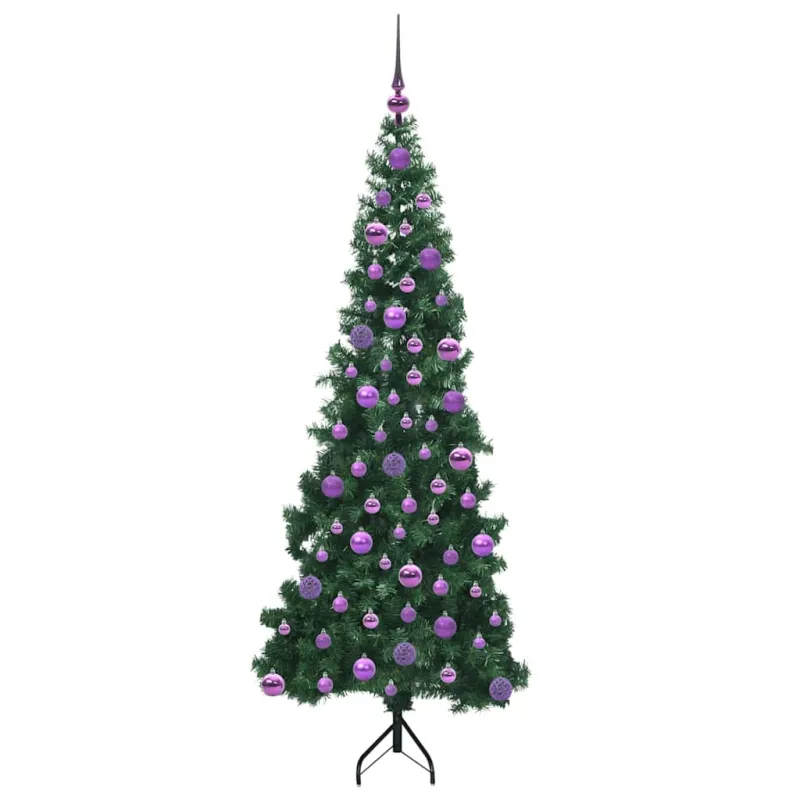 Kampinis dirbtinis Kalėdų medis Žalia 180 cm PVC ir metalas