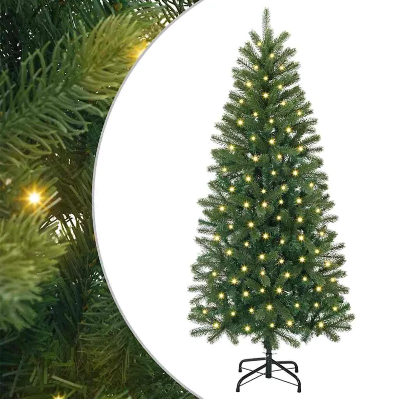 Dirbtinė Kalėdų eglutė su 150 LED Žalia 120 cm PE ir PVC