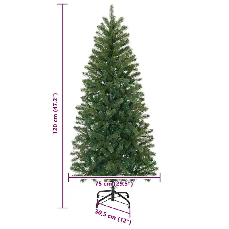 Dirbtinė Kalėdų eglutė su 150 LED Žalia 120 cm PE ir PVC