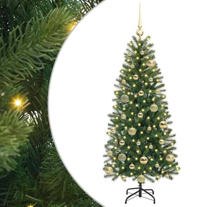 Dirbtinė Kalėdų eglutė su 150 LED Žalia 120 cm PE ir PVC