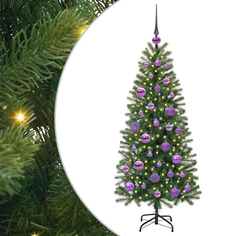 Dirbtinė Kalėdų eglutė su 150 LED Žalia 120 cm PE ir PVC