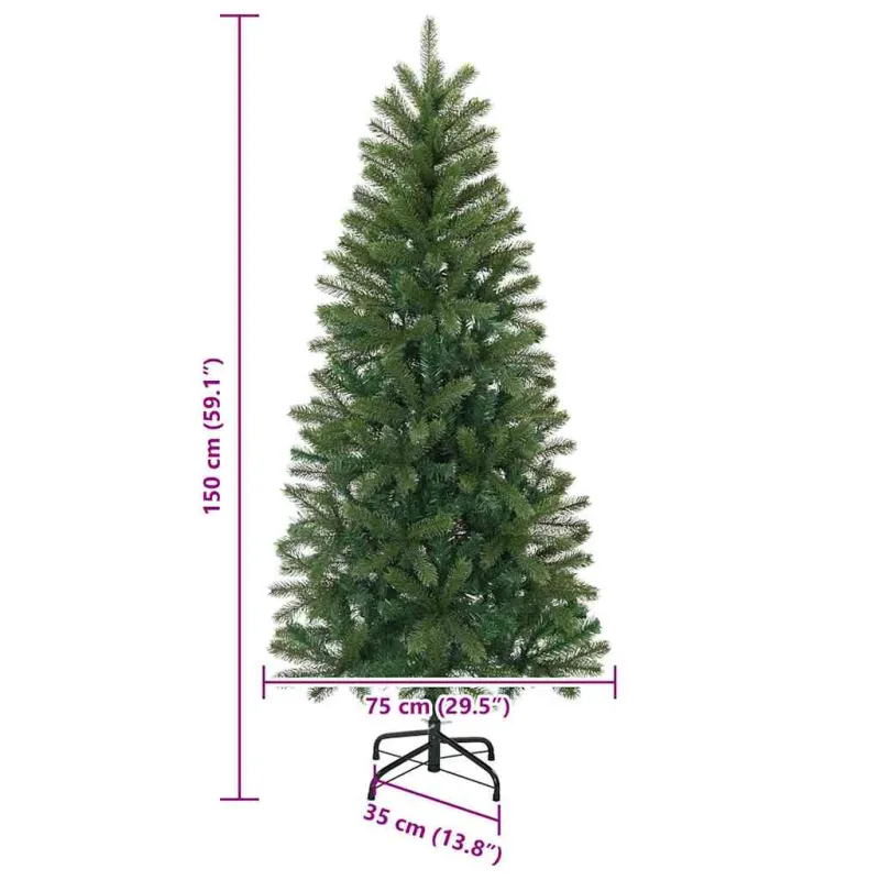 Dirbtinė Kalėdų eglutė su 150 LED Žalia 150 cm PE ir PVC