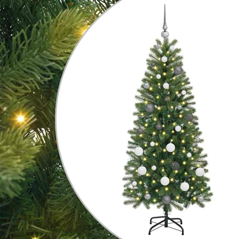 Dirbtinė Kalėdų eglutė su 150 LED Žalia 150 cm PE ir PVC