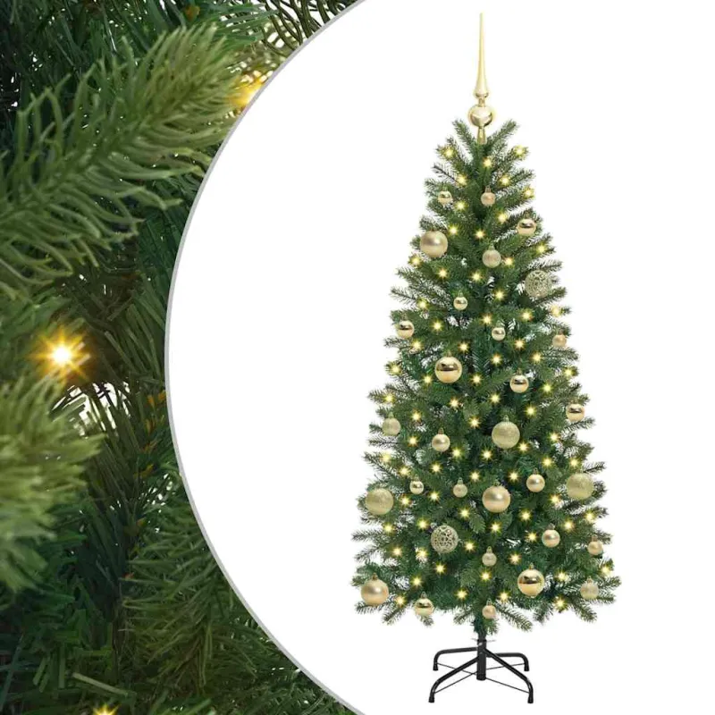 Dirbtinė Kalėdų eglutė su 150 LED Žalia 150 cm PE ir PVC