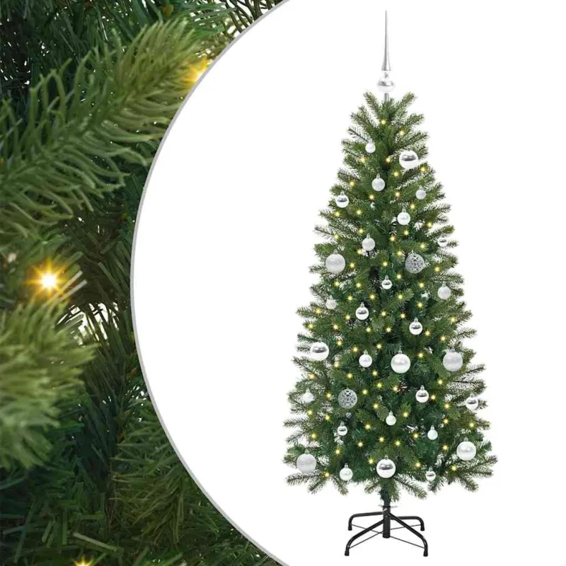 Dirbtinė Kalėdų eglutė su 150 LED Žalia 150 cm PE ir PVC
