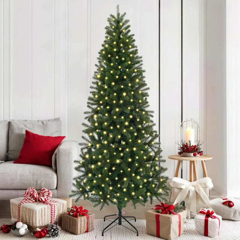 Dirbtinė Kalėdų eglutė su 300 LED Žalia 180 cm PE ir PVC