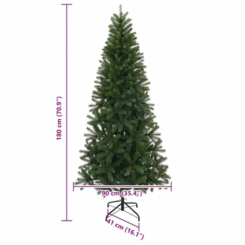 Dirbtinė Kalėdų eglutė su 300 LED Žalia 180 cm PE ir PVC