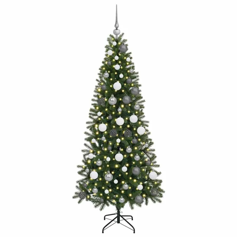 Dirbtinė Kalėdų eglutė su 300 LED Žalia 180 cm PE ir PVC