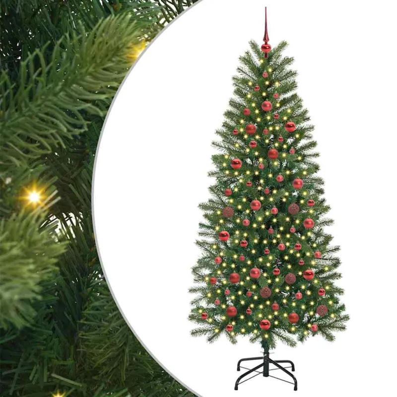 Dirbtinė Kalėdų eglutė su 300 LED Žalia 180 cm PE ir PVC