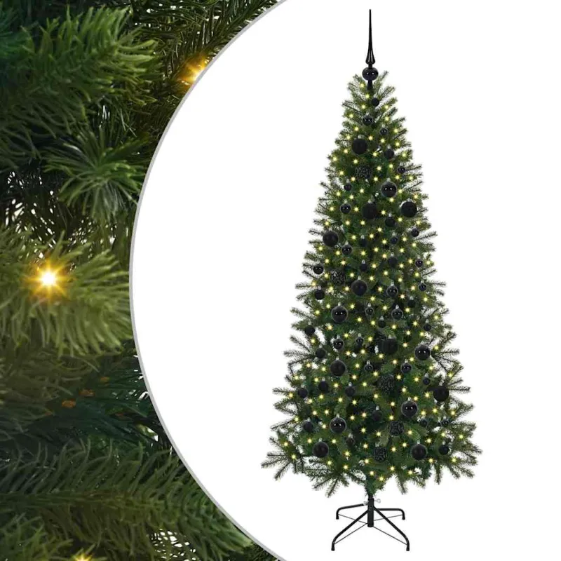 Dirbtinė Kalėdų eglutė su 300 LED Žalia 180 cm PE ir PVC