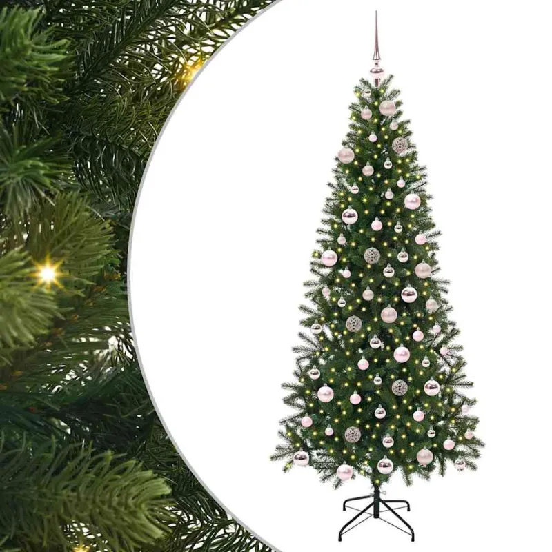 Dirbtinė Kalėdų eglutė su 300 LED Žalia 180 cm PE ir PVC