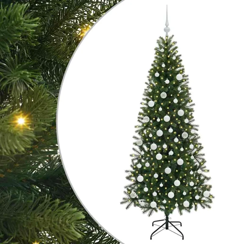 Dirbtinė Kalėdų eglutė su 300 LED Žalia 180 cm PE ir PVC