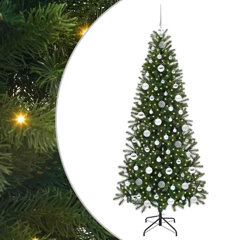 Dirbtinė Kalėdų eglutė su 300 LED Žalia 180 cm PE ir PVC