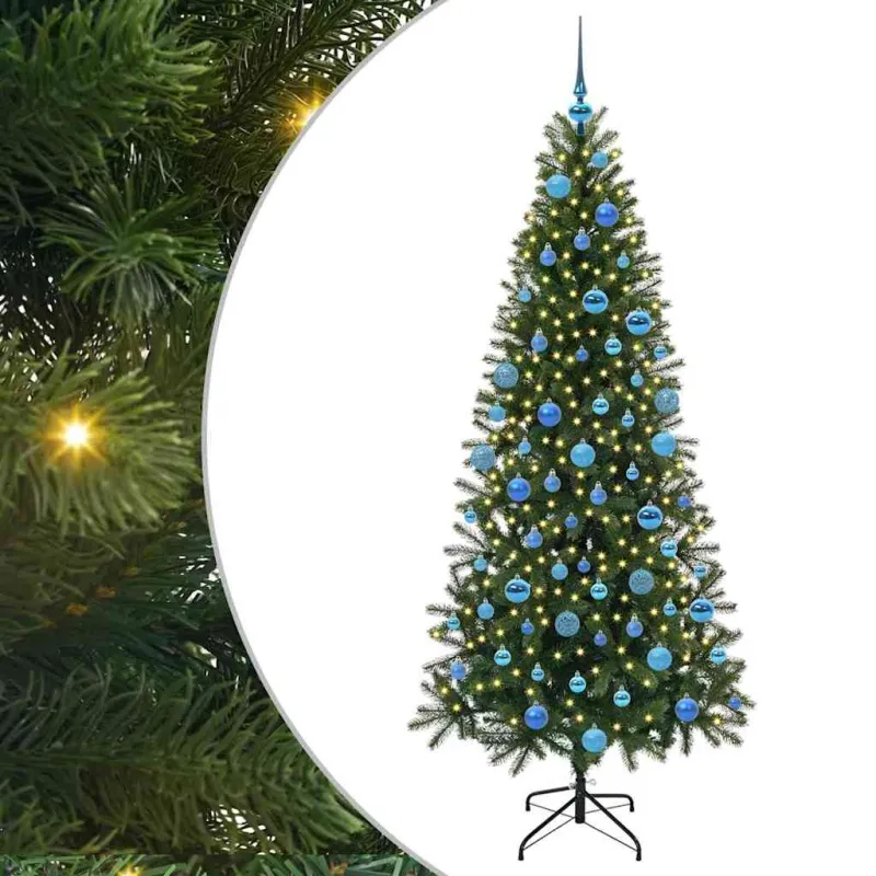 Dirbtinė Kalėdų eglutė su 300 LED Žalia 180 cm PE ir PVC