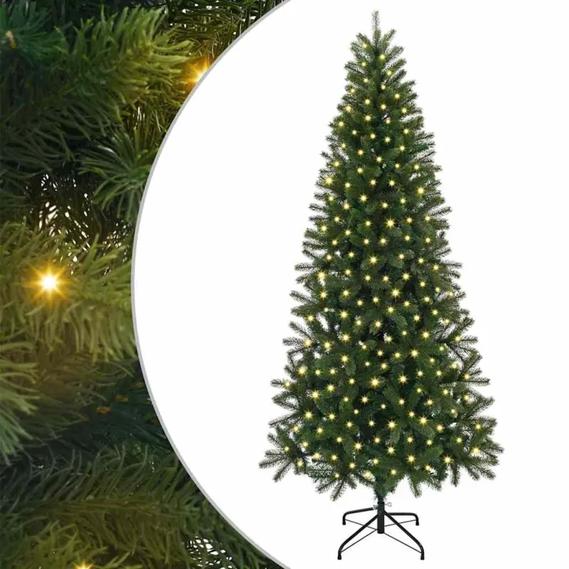 Dirbtinė Kalėdų eglutė su 300 LED Žalia 210 cm PE ir PVC