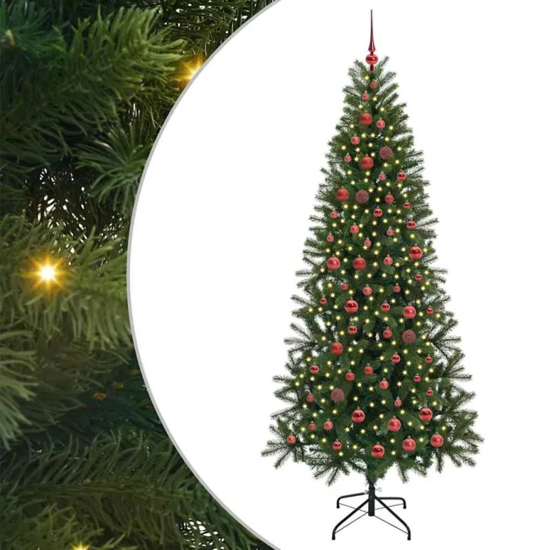 Dirbtinė Kalėdų eglutė su 300 LED Žalia 210 cm PE ir PVC