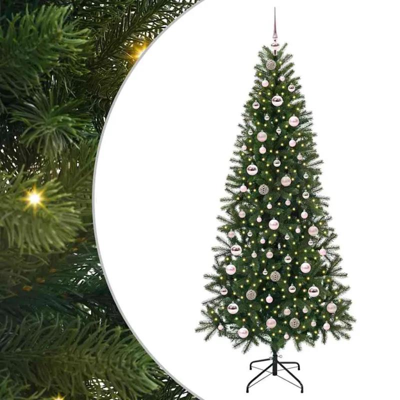 Dirbtinė Kalėdų eglutė su 300 LED Žalia 210 cm PE ir PVC