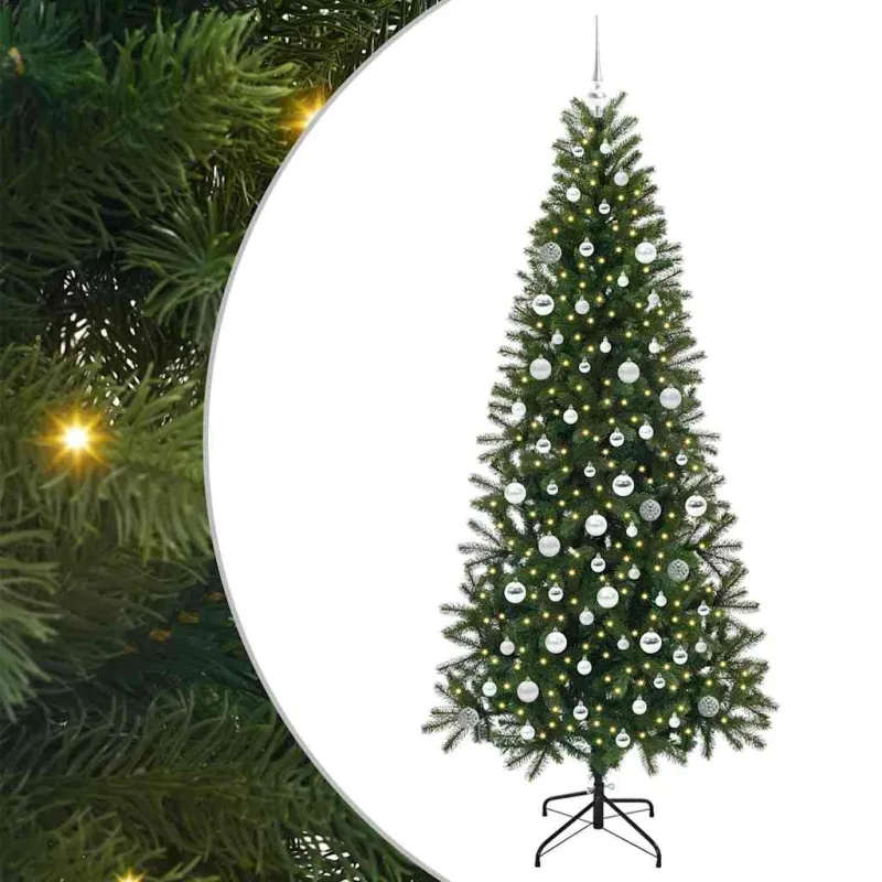 Dirbtinė Kalėdų eglutė su 300 LED Žalia 210 cm PE ir PVC