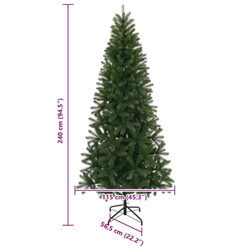 Dirbtinė Kalėdų eglutė su 300 LED Žalia 240 cm PE ir PVC