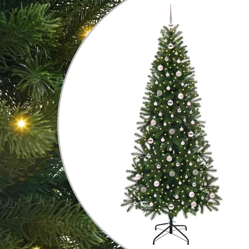 Dirbtinė Kalėdų eglutė su 300 LED Žalia 240 cm PE ir PVC
