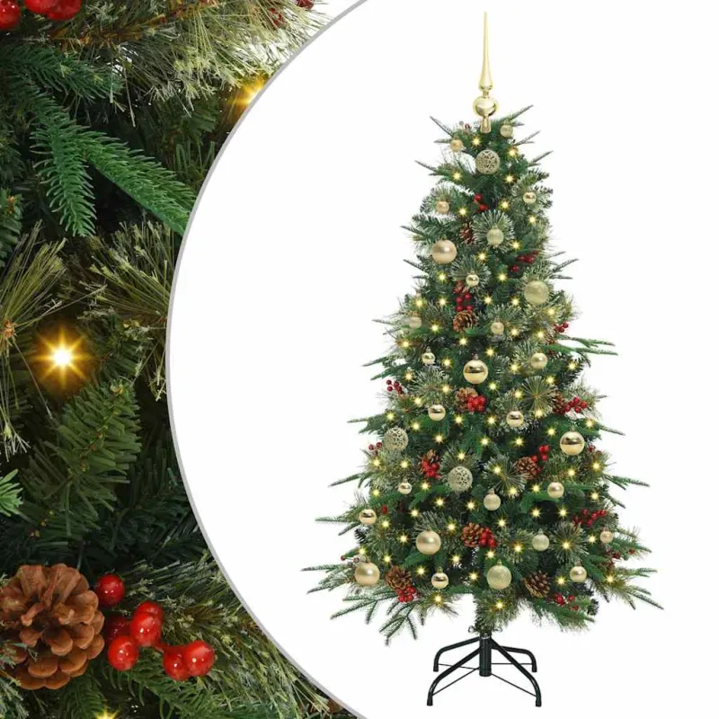 Dirbtinė Sulankstoma Kalėdų Eglutė Žalia 150 cm PE ir PVC