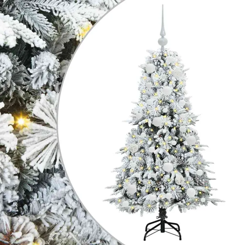 Dirbtinė Sulankstoma Kalėdų Eglutė Balta 120 cm PE ir PVC