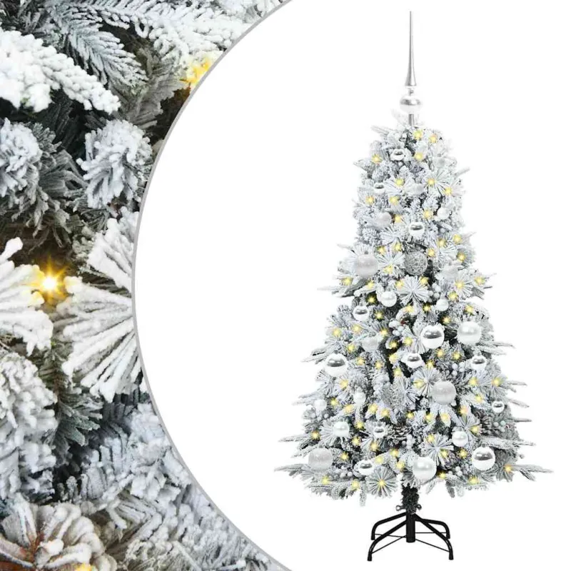 Dirbtinė Sulankstoma Kalėdų Eglutė Balta 120 cm PE ir PVC