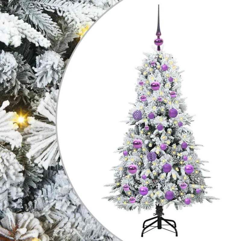 Dirbtinė Sulankstoma Kalėdų Eglutė Balta 120 cm PE ir PVC