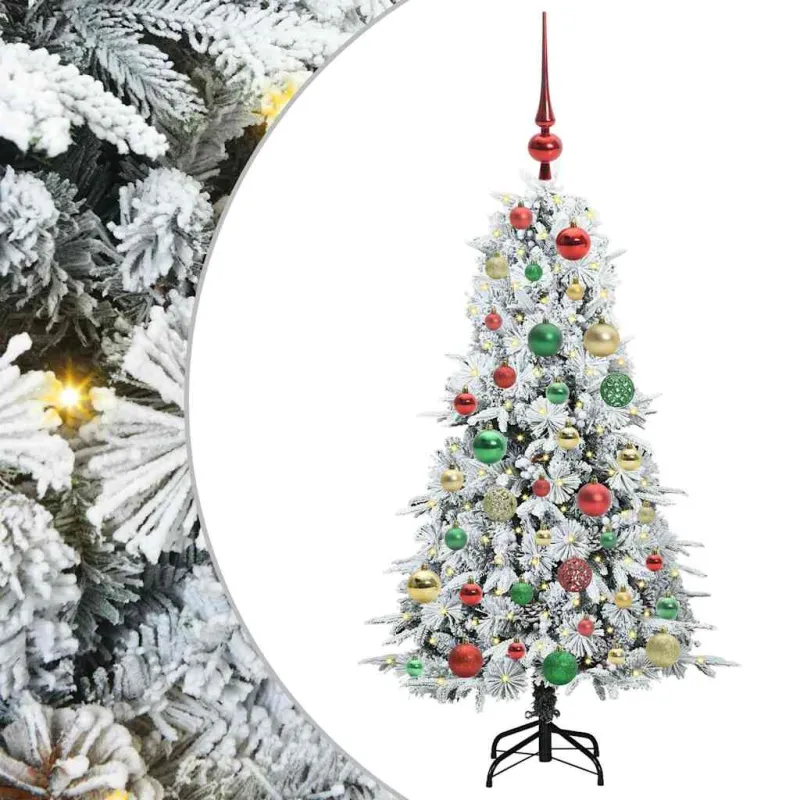 Dirbtinė Sulankstoma Kalėdų Eglutė Balta 120 cm PE ir PVC