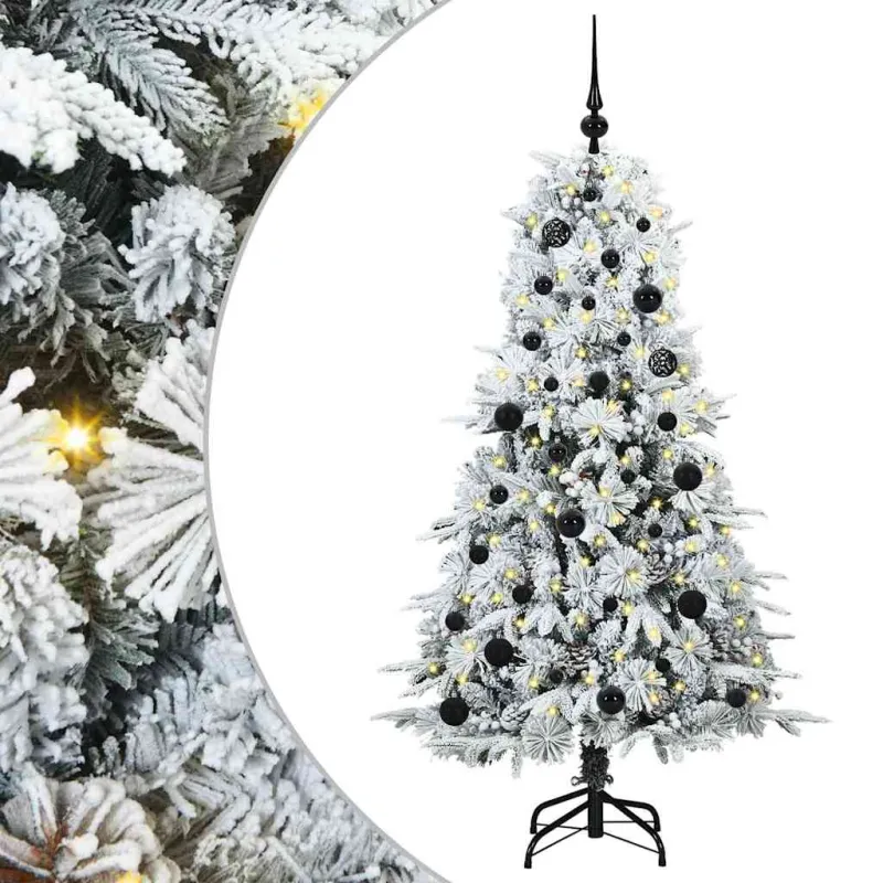 Dirbtinė Sulankstoma Kalėdų Eglutė Balta 150 cm PE ir PVC