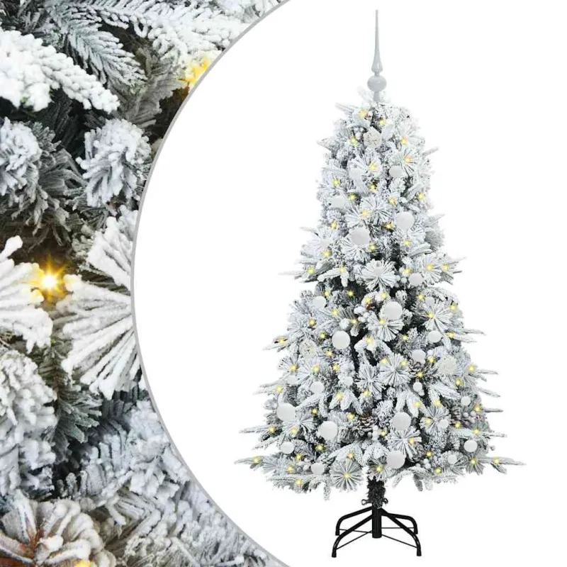 Dirbtinė Sulankstoma Kalėdų Eglutė Balta 150 cm PE ir PVC