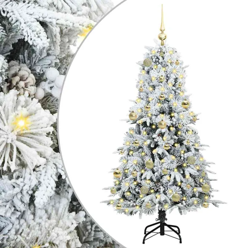 Dirbtinė Sulankstoma Kalėdų Eglutė Balta 150 cm PE ir PVC