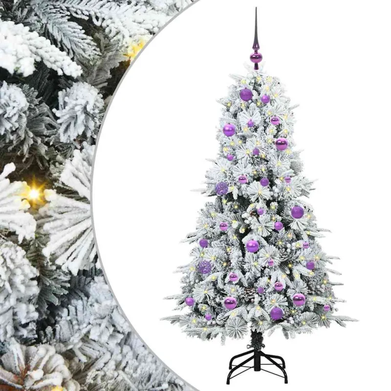 Dirbtinė Sulankstoma Kalėdų Eglutė Balta 150 cm PE ir PVC